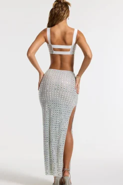 Oh Polly Party Dresses | Bride To Be^Embellished Mid Rise Gown Skirt in Silver