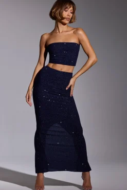 Oh Polly Skirts & Skorts | Co-Ords^Embellished Mid Rise Gown Skirt in Royal Indigo RoyalIndigo