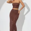 Oh Polly Skirts & Skorts | Co-Ords^Embellished Mid Rise Maxi Skirt in Espresso