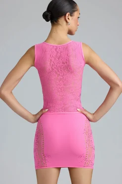 Oh Polly Women'S Clothing Sale - $65 And Under | Women'S Clothing Sale - $40 And Under^Embellished Mid-Rise Mini Skirt in Bubblegum Pink BubblegumPink
