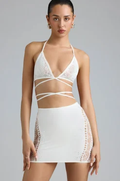 Oh Polly Women'S Clothing Sale - $65 And Under | Women'S Clothing Sale - $40 And Under^Embellished Mid-Rise Mini Skirt in Ivory