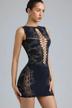 Oh Polly Women'S Clothing Sale - $65 And Under | Women'S Clothing Sale - $40 And Under^Embellished Mid-Rise Mini Skirt in Black