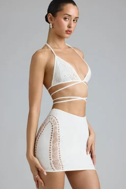 Oh Polly Women'S Clothing Sale - $65 And Under | Women'S Clothing Sale - $40 And Under^Embellished Mid-Rise Mini Skirt in Ivory