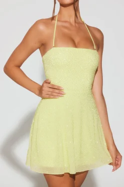 Oh Polly Women'S Clothing Sale - $65 And Under | Wedding Guest^Embellished Multi Wear A-Line Mini Dress in Lime Green LimeGreen
