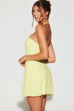 Oh Polly Women'S Clothing Sale - $65 And Under | Wedding Guest^Embellished Multi Wear A-Line Mini Dress in Lime Green LimeGreen