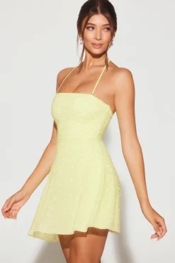 Oh Polly Women'S Clothing Sale - $65 And Under | Wedding Guest^Embellished Multi Wear A-Line Mini Dress in Lime Green LimeGreen