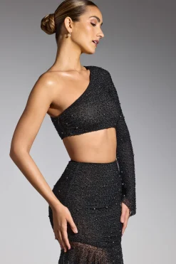 Oh Polly Women'S Clothing Sale - $65 And Under | Women'S Clothing Sale - $40 And Under^Embellished One Shoulder Top in Black