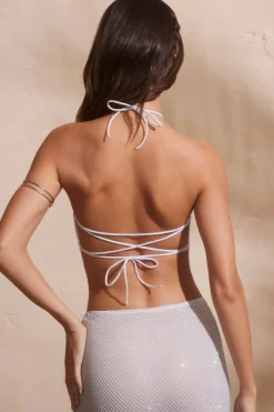 Oh Polly Women'S Clothing Sale - $65 And Under | Women'S Clothing Sale - $40 And Under^Embellished Open Back Crop Top in Silver