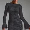 Oh Polly Party Dresses | Holiday Party Dresses & Outfits^Embellished Open-Back A-Line Mini Dress in Black