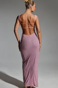 Oh Polly Party Dresses | Homecoming Dresses^Embellished Open-Back Maxi Dress in Mauve