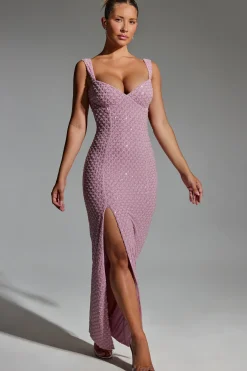 Oh Polly Party Dresses | Homecoming Dresses^Embellished Open-Back Maxi Dress in Mauve