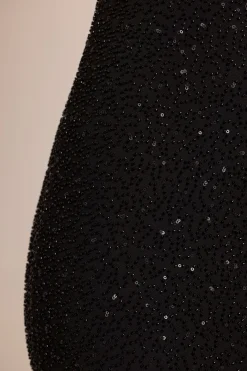Oh Polly Birthday | Party Dresses^Embellished Plunge Neck Mini Dress in Black