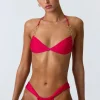 Oh Polly Bikini Sets | Bikini Tops^Embellished Ruched Halterneck Bikini Top in Raspberry Pink RaspberryPink