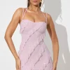 Oh Polly Party Dresses | Birthday^Embellished Ruffle Mini Dress in Soft Pink SoftPink