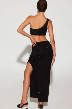 Oh Polly Women'S Clothing Sale - $65 And Under | Women'S Clothing Sale - $40 And Under^Embellished Side Split Maxi Skirt in Black
