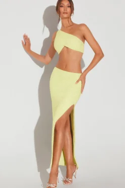 Oh Polly Women'S Clothing Sale - $65 And Under | Women'S Clothing Sale - $40 And Under^Embellished Side Split Maxi Skirt in Lime Green LimeGreen