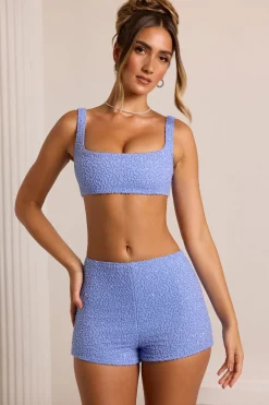 Oh Polly Co-Ords | Tops^Embellished Square Neck Bralette in Powder Blue PowderBlue