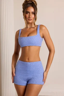 Oh Polly Co-Ords | Tops^Embellished Square Neck Bralette in Powder Blue PowderBlue