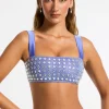 Oh Polly Women'S Clothing Sale - $65 And Under | Women'S Clothing Sale - $40 And Under^Embellished Square Neck Crop Top in Blue