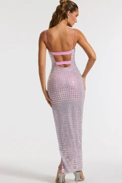 Oh Polly Party Dresses | Homecoming Dresses^Embellished Square Neck Evening Gown in Lilac
