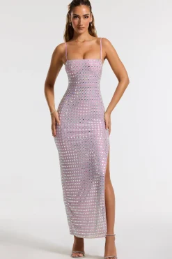 Oh Polly Party Dresses | Homecoming Dresses^Embellished Square Neck Evening Gown in Lilac