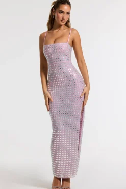 Oh Polly Party Dresses | Homecoming Dresses^Embellished Square Neck Evening Gown in Lilac