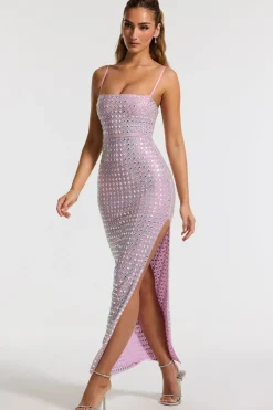 Oh Polly Party Dresses | Homecoming Dresses^Embellished Square Neck Evening Gown in Lilac