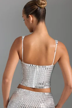Oh Polly Co-Ords | Tops^Embellished Square-Neck Top in White