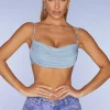 Oh Polly Women'S Clothing Sale - $65 And Under | Women'S Clothing Sale - $40 And Under^Embellished Strap Crop Top in Blue
