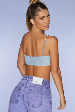 Oh Polly Women'S Clothing Sale - $65 And Under | Women'S Clothing Sale - $40 And Under^Embellished Strap Crop Top in Blue