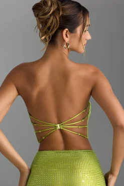 Oh Polly Co-Ords | Tops^Embellished Strap-Detail Top in Pear Green PearGreen