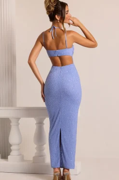 Oh Polly Wedding Guest | Party Dresses^Embellished Strapless Cowl Neck Maxi Dress in Powder Blue PowderBlue