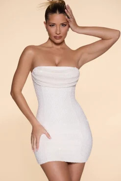 Oh Polly Party Dresses | Bride To Be^Embellished Strapless Cowl Neck Mini Dress in Ivory