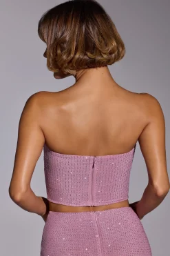 Oh Polly Women'S Clothing Sale - $65 And Under | Women'S Clothing Sale - $40 And Under^Embellished Strapless Crop Top in Light Pink LightPink