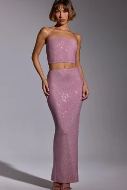 Oh Polly Women'S Clothing Sale - $65 And Under | Women'S Clothing Sale - $40 And Under^Embellished Strapless Crop Top in Light Pink LightPink