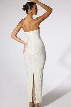 Oh Polly Party Dresses | Bride To Be^Embellished Strapless Evening Gown in Ivory