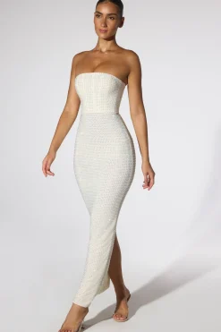 Oh Polly Party Dresses | Bride To Be^Embellished Strapless Evening Gown in Ivory