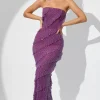 Oh Polly Wedding Guest | Party Dresses^Embellished Strapless Ruffle Maxi Dress in Plum