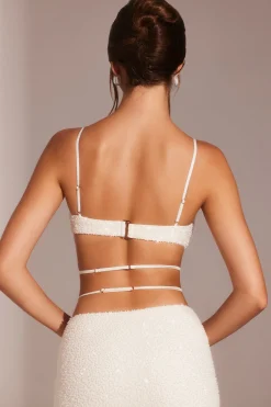Oh Polly Women'S Clothing Sale - $65 And Under | Women'S Clothing Sale - $40 And Under^Embellished Underwired Strappy Crop Top in White