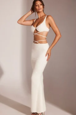 Oh Polly Women'S Clothing Sale - $65 And Under | Women'S Clothing Sale - $40 And Under^Embellished Underwired Strappy Crop Top in White