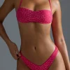 Oh Polly Bikini Bottoms^Embellished V-Shaped High-Leg Cheeky Bikini Bottoms in Raspberry Sorbet RaspberrySorbet