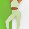 Oh Polly Women'S Clothing Sale - $65 And Under | Women'S Clothing Sale - $40 And Under^Energise Ribbed Tie Front Full Length Leggings in Lime