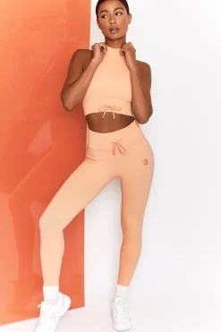 Oh Polly Women'S Clothing Sale - $65 And Under | Women'S Clothing Sale - $40 And Under^Energise Ribbed Tie Front Full Length Leggings in Peach