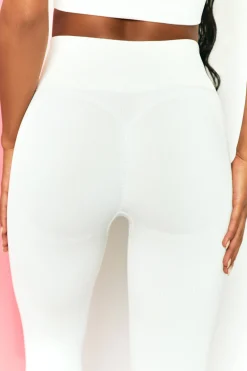 Oh Polly Women'S Clothing Sale - $65 And Under | Women'S Clothing Sale - $40 And Under^Energise Ribbed Tie Front Full Length Leggings in White