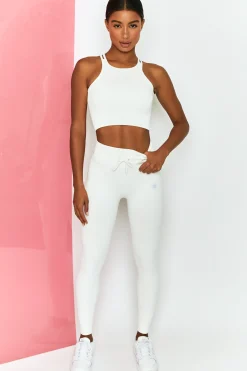 Oh Polly Women'S Clothing Sale - $65 And Under | Women'S Clothing Sale - $40 And Under^Energise Ribbed Tie Front Full Length Leggings in White