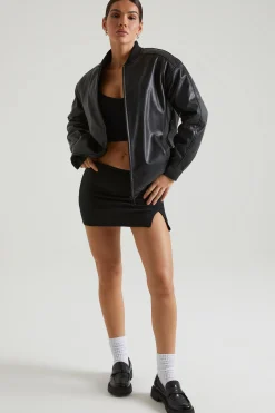 Oh Polly Outerwear | Fall Outfits^Faux Leather Jacket in Black