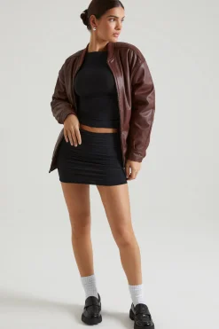 Oh Polly Outerwear | Fall Outfits^Faux Leather Jacket in Brown