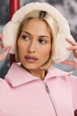 Oh Polly Gym Accessories^Faux-Fur Earmuffs in Ice White IceWhite