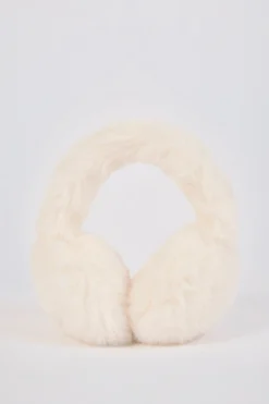Oh Polly Gym Accessories^Faux-Fur Earmuffs in Ice White IceWhite