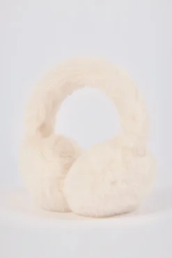Oh Polly Gym Accessories^Faux-Fur Earmuffs in Ice White IceWhite